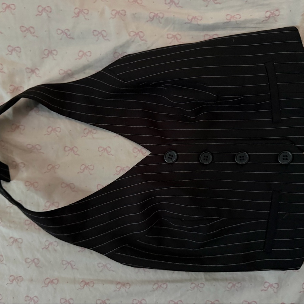 Glassons Black Pinstripe Vest
